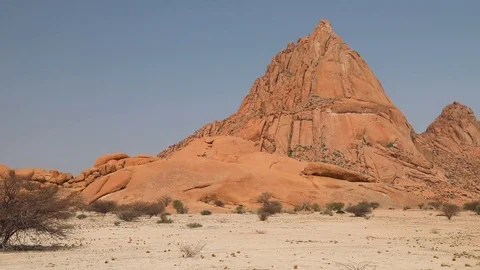 Spitzkoppe mountain in Namibia desert landscape Stock Footage 104004589
