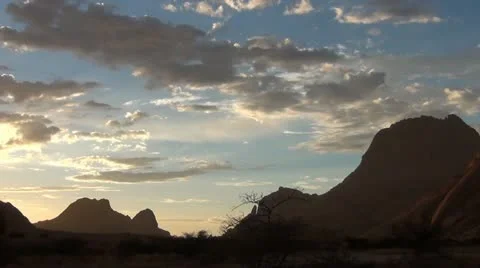 Spitzkoppe, Namibia, Cloud, Sunset Stock Footage 20541306