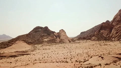 Spitzkoppe Namibia - Full Pan Aerial Drone Shot of Mountains and Terrain Stock Footage 323025854