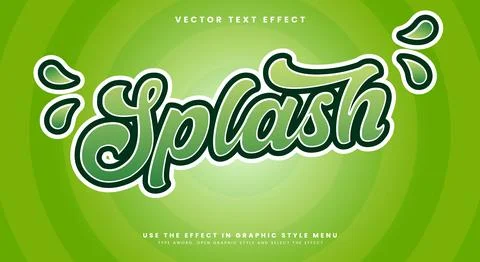 Splash 3d editable text effect template Stock Illustration