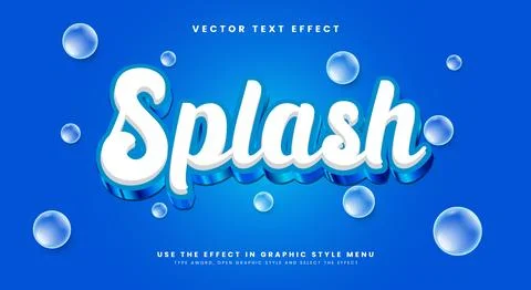 Splash 3d editable text effect 스톡 일러스트