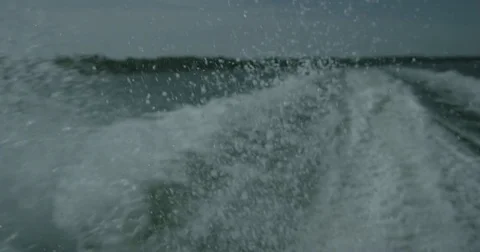 Splash and Wake Behind Boat 4K Vídeos de archivo 84041779