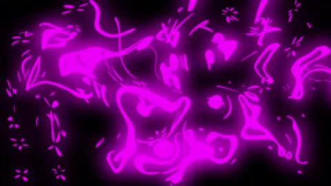 Splash background with glowing purple liquid on black screen. Stock Footage 247344083