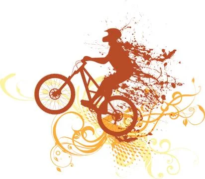 Splash biker Stock Illustration
