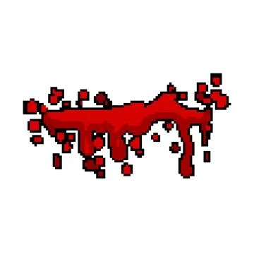 Splash blood splatter pixel art vector illustration Ilustración de archivo