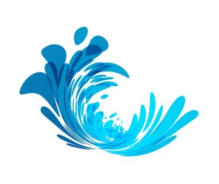 Splash blue wave Stock Illustration