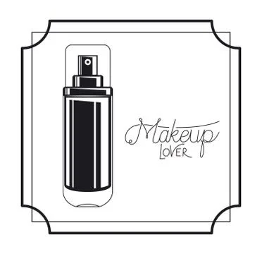 Splash bottle make up product in frame Ilustração Stock