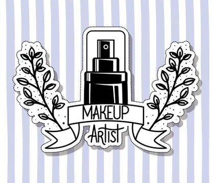 Splash bottle make up product in frame Ilustração Stock