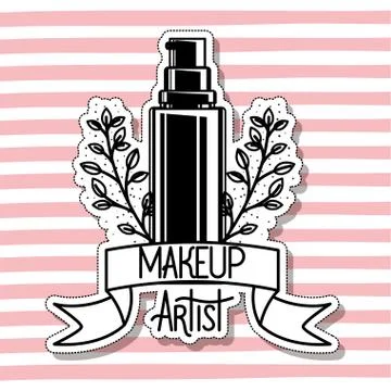 Splash bottle make up product in frame Ilustração Stock