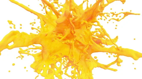 splash of bright yellow paint, Stock Video