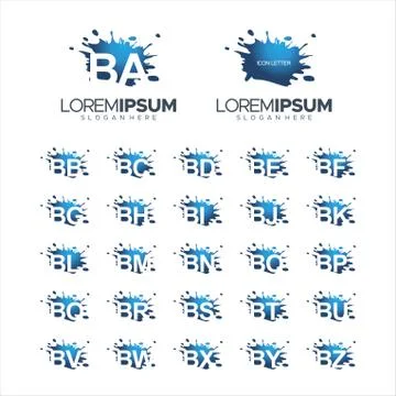 Splash Brush vector letter BA - BZ Logo Vector Illustration 10 EPS Stock Illustration