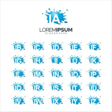 Splash Brush vector letter IA - IZ Logo Vector Illustration 10 EPS Illustrazione stock