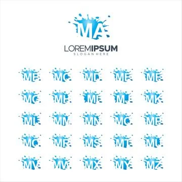 Splash Brush vector letter MA - MZ Logo Vector Illustration 10 EPS Stock Illustration