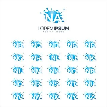 Splash Brush vector letter NA - NZ Logo Vector Illustration 10 EPS Stock Illustration