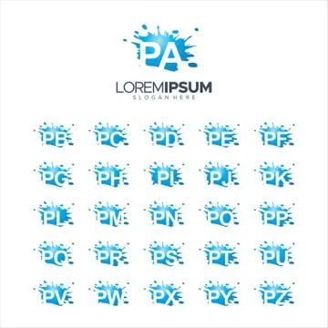 Splash Brush vector letter PA - PZ Logo Vector Illustration 10 EPS Illustrazione stock