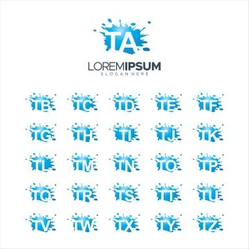 Splash Brush vector letter TA - TZ Logo Vector Illustration 10 EPS Stock Illustration