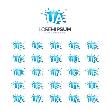 Splash Brush vector letter UA - UZ Logo Vector Illustration 10 EPS Stock Illustration