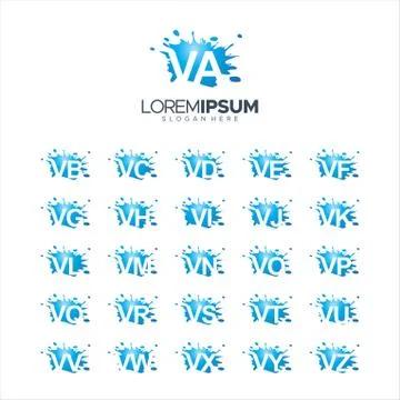 Splash Brush vector letter VA - VZ Logo Vector Illustration 10 EPS Illustrazione stock