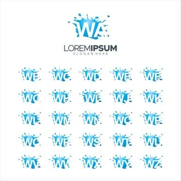 Splash Brush vector letter WA - WZ Logo Vector Illustration 10 EPS Stock Illustration