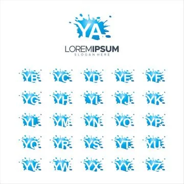 Splash Brush vector letter YA - YZ Logo Vector Illustration 10 EPS Stock Illustration