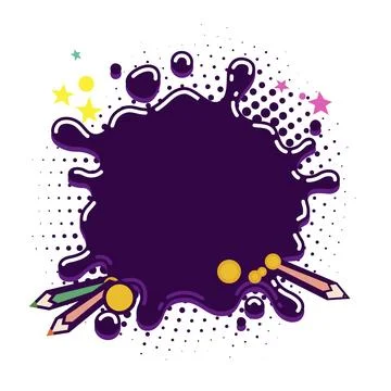 Splash bubble ink template for kids card Stock Illustration