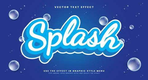 Splash bubble style 3d editable text effect 库存插图