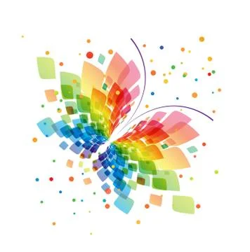 Splash butterfly on white background Stock Illustration