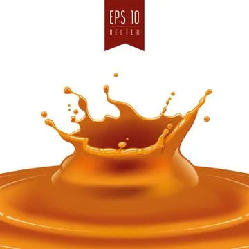 Splash of caramel or oil vector Stock Illustration
