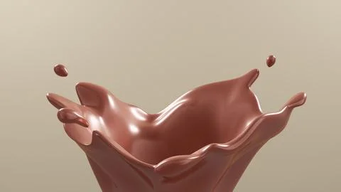 Splash of chocolate or Cocoa. 3d illustration. Illustrazione stock