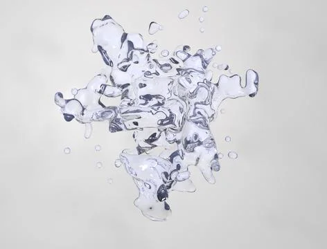 A splash of clear drinking water 3d render Stock Illustration