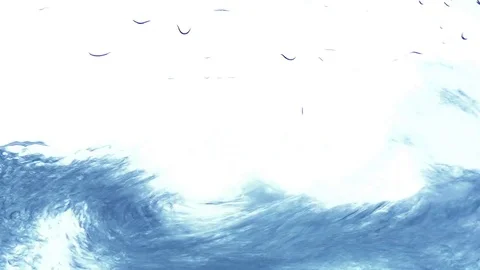 Splash of clear water, blue wave on white isolated background Stock Footage 83060108