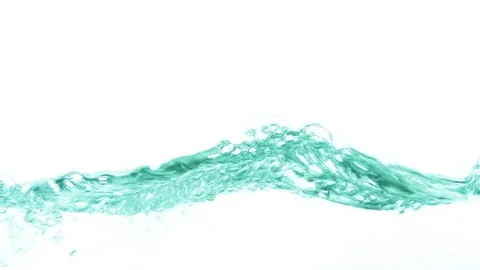 Splash of clear water, green wave on white isolated background Stock Footage 83566987