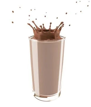 Splash of cocoa in a glass Stock Illustration