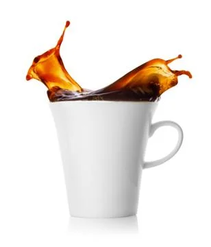 Splash of coffee in a cup Stock Photos