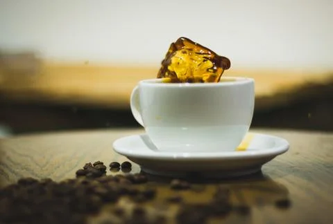 Splash in a coffee Stock Photos