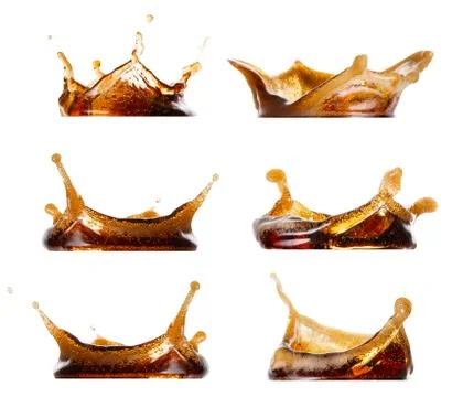 Splash of cola set Stock Photos