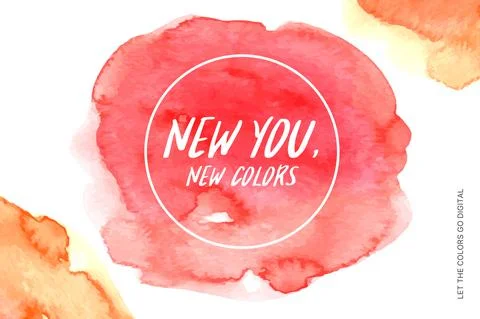 Splash color frame design with red, orange watercolor illustration. Stock Illustration