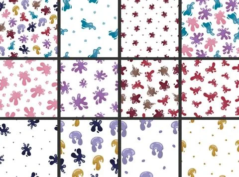 Splash colorful spot. Seamless pattern. Stock Illustration