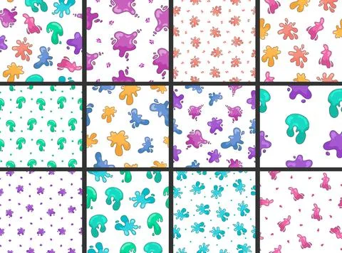 Splash colorful spot. Seamless pattern. Stock Illustration