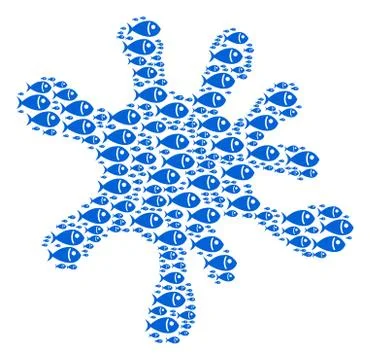 Splash Composition of Fish Icons イラスト素材