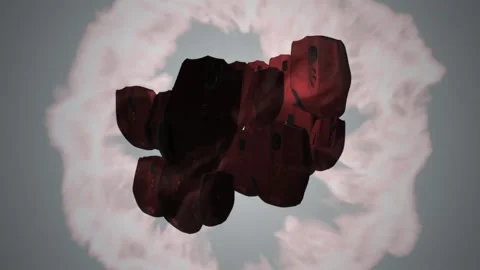 Splash of computer mouse. 3D animation. Objects spinning. Stock Footage 152869494