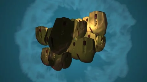 Splash of computer mouse. 3D animation. Objects spinning. Stock Footage 152869498