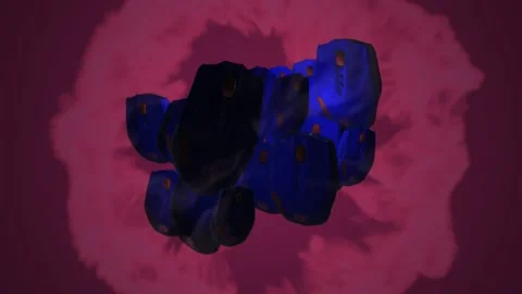 Splash of computer mouse. 3D animation. Objects spinning. Stock Footage 152869503