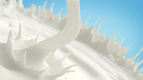 Splash crown Milk liquid drop. 3d animation background. Vídeo Stock 108055123