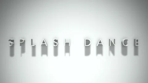 Splash dance 3D title animation white text on a white background Stock Footage 299428244