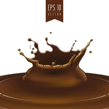 Splash of dark coffee or chocolate vector Stock Illustration