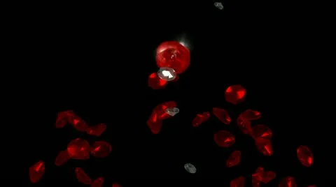 Splash diamonds &amp; ruby. Video stock 11410861