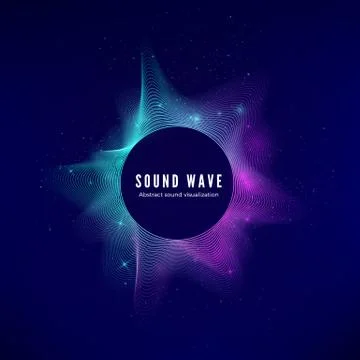 Splash of digital audio data. Sound Waves visualization. Electronic music equ Stock Illustration