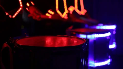 Splash drummers backlit Stock Footage 69859914