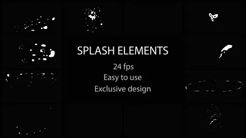 Splash Elements Motion Graphics Pack Stock Footage 92847673